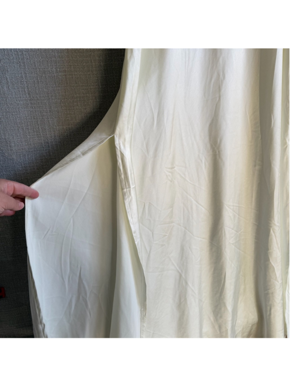 Cider Beige White Satin puff sleeve Wedding Rehearsal Dress 0X - Picture 8 of 15